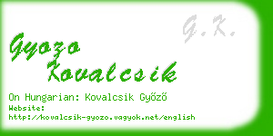 gyozo kovalcsik business card