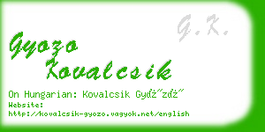 gyozo kovalcsik business card